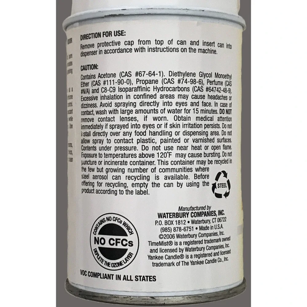 YANKEE CANDLE Buttercream TimeMist Metered Spray REFILL CAN 6.6oz New Retired